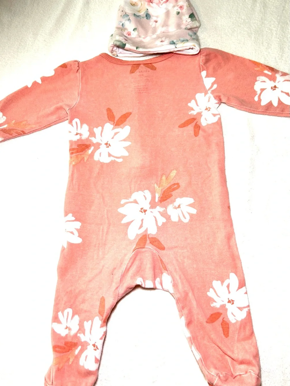 6 Piece Baby Girls Floral/Print Fleece One-Piece Footed Pajamas Elephant Lovie